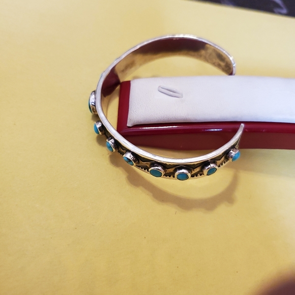 925 Turquoise Cuff Bracelet - Picture 11 of 13